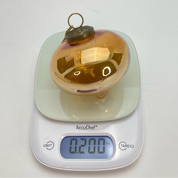 VINTAGE Kugel Style Marigold Teardrop Glass Christmas Tree Ornament - Picture 6 of 11